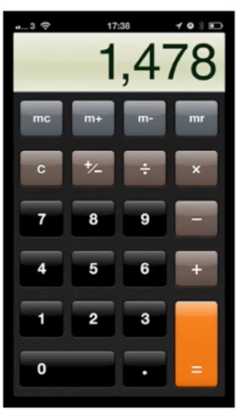 A close up of a calculator

Description automatically generated